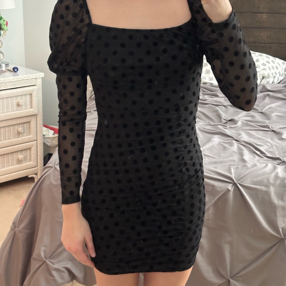 Emerald Sundae Black Long Sleeve Dress